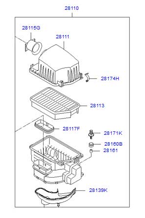 فیلتر هوا هیوندای توسان ix35 - کاتالوگ