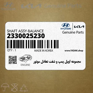 مجموعه اويل پمپ و شفت تعادل موتور (2330025230) کیا