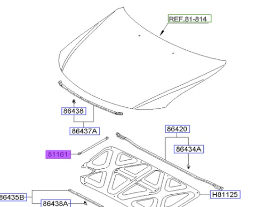 جك در موتور (811612G500) کیا