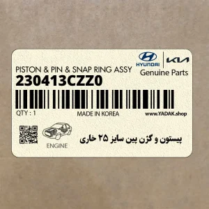 پيستون و گژن پين سايز 25 خاري (230413CZZ0) هیوندای