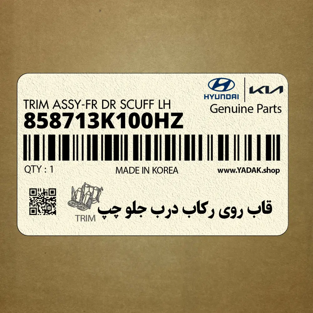 قاب روي ركاب درب جلو چپ (858713K100HZ) هیوندای