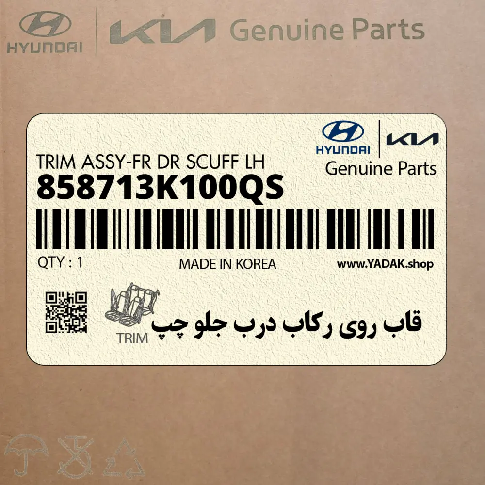 قاب روي ركاب درب جلو چپ (858713K100QS) هیوندای