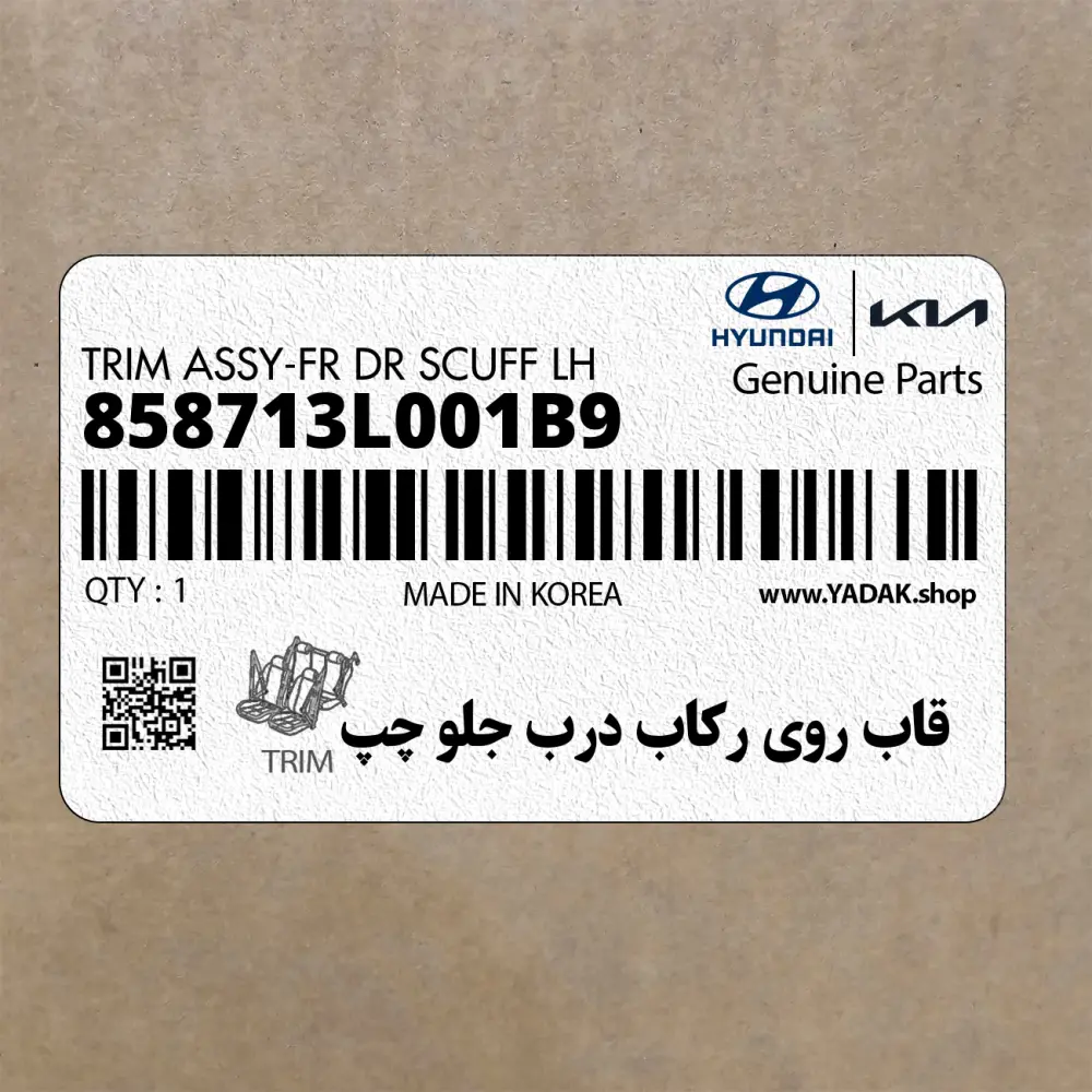 قاب روي ركاب درب جلو چپ (858713L001B9) هیوندای
