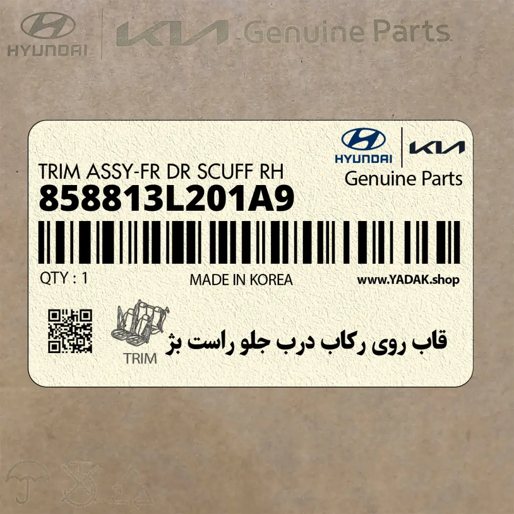 قاب روي ركاب درب جلو راست بژ (858813L201A9) هیوندای